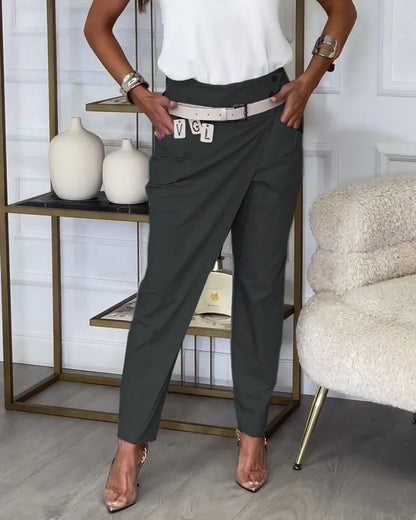 Elina™ | Patchwork trousers with belt